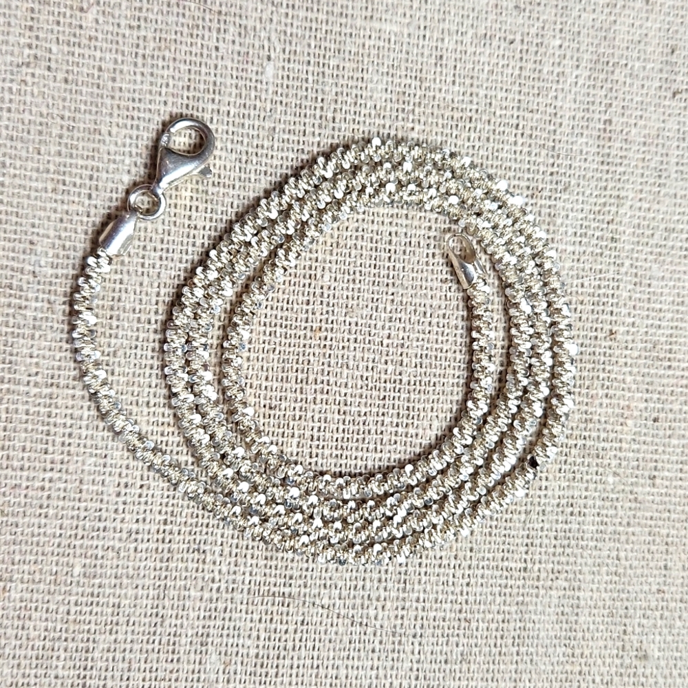 20 inch Sterling Silver Diamond Cut Rope Necklace